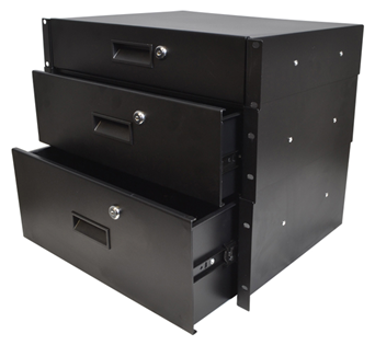 19 Inch Rack  Mountable Drawers with Lock - Choice of Size
